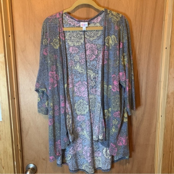 LulaRoe  Womens Large Colorful Lindsay Open Front Cardigan Long Sleeve - Picture 2 of 14